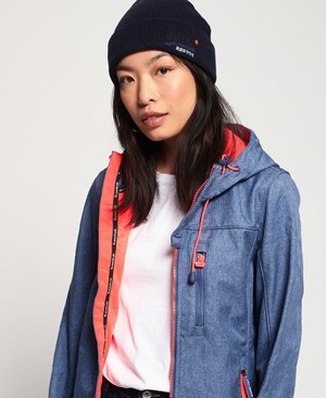 Superdry Hooded SD- Windtrekker Női Kabát Sötétkék/Rózsaszín | GWPQM1054